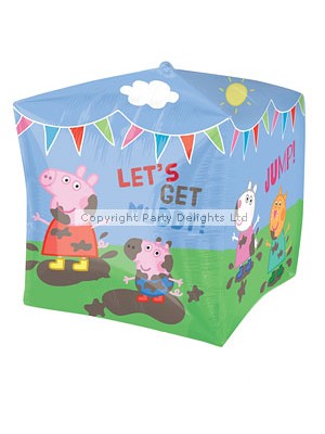 BALÃO METALIZADO CUBO PEPPA PIG 24"